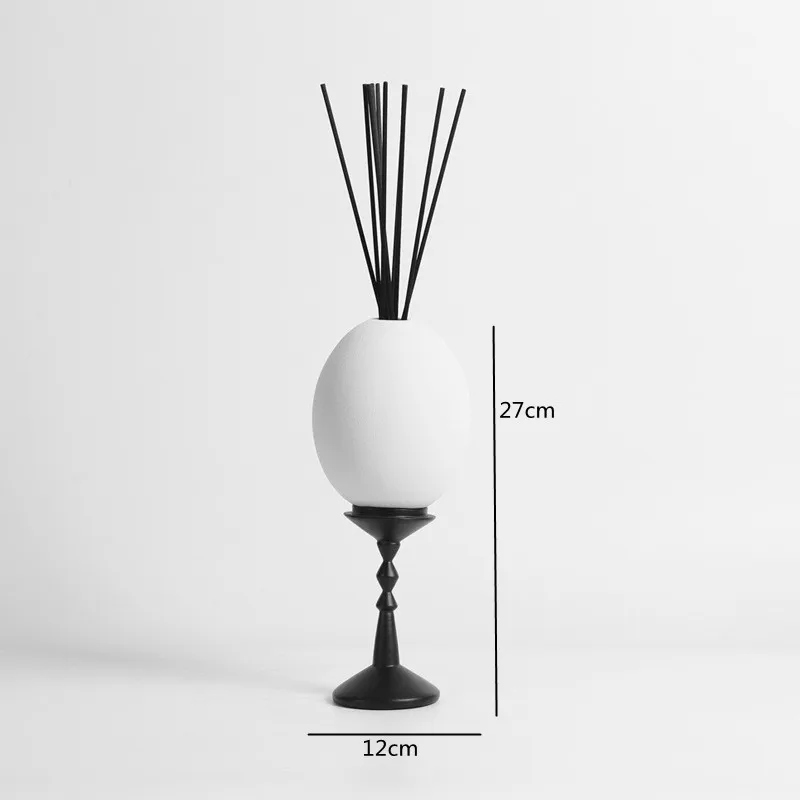 Home Fragrance Set - Ornamento Geométrico de Cerâmica Branca Simples